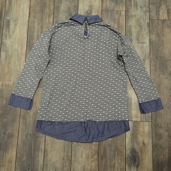 Ann Taylor faux shirttail polka dot sweater small - Picture 5 of 8